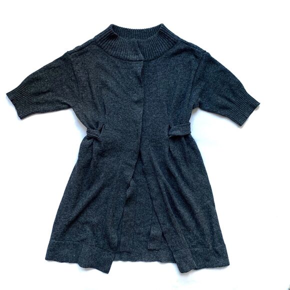 Axcess Liz Claiborne Short Sleeve Long Line 6% Angora Blend Cardigan Size Medium - Picture 2 of 7